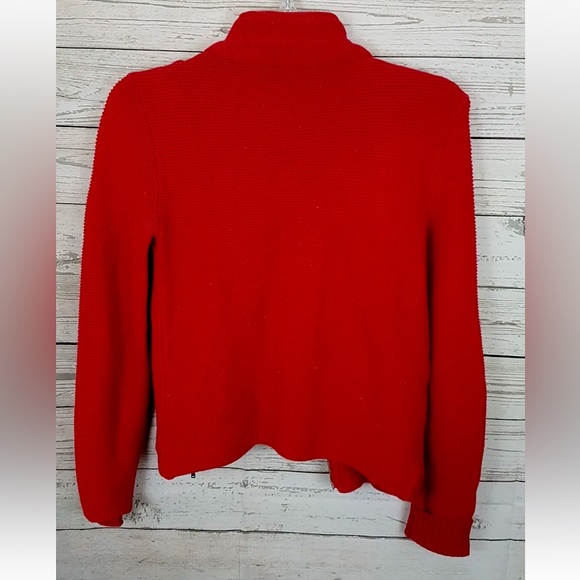 Sparkle and Fade Red Abstract Zipper Coat SZ Small - Picture 6 of 8